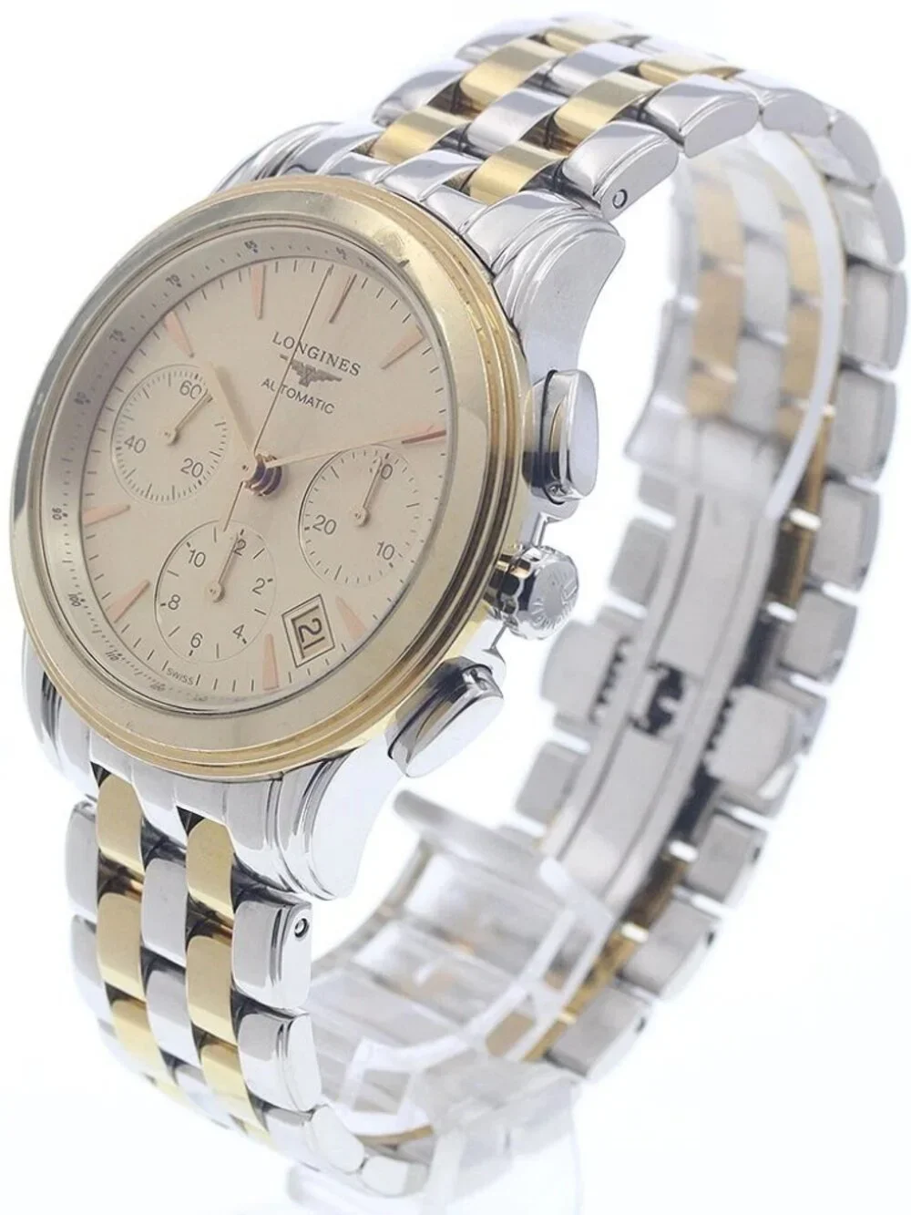 LONGINES Flagship L4.803.3 Chronograph Gold Dial Automatic Men's Watch_963265